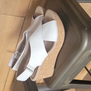 White wedge sandals